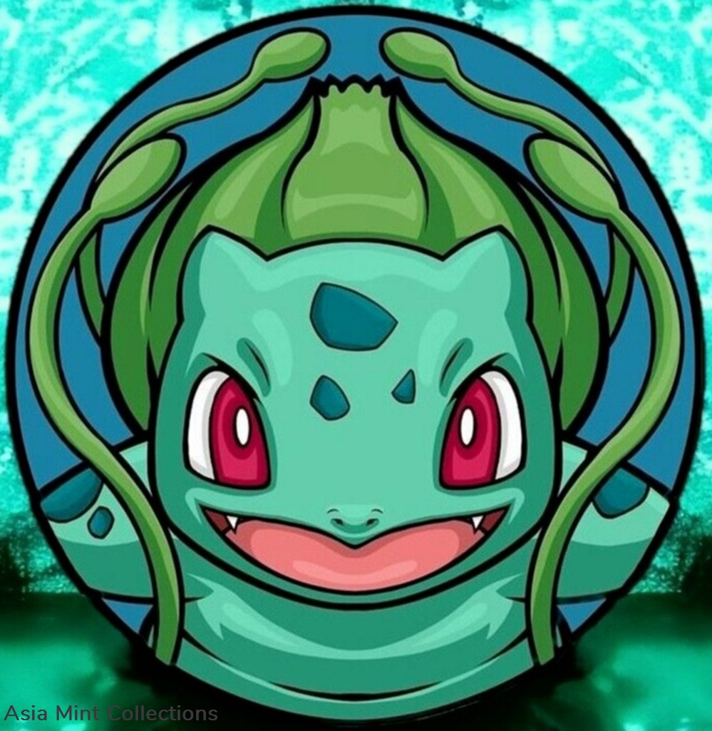 Pokemon Gotta Catch 'Em All BULBASAUR Enameled 1 oz Silver Round Coin charizard coins ingots bullion pokemon gotta catch em all bulbasaur enameled 1 oz silver round coin charizard