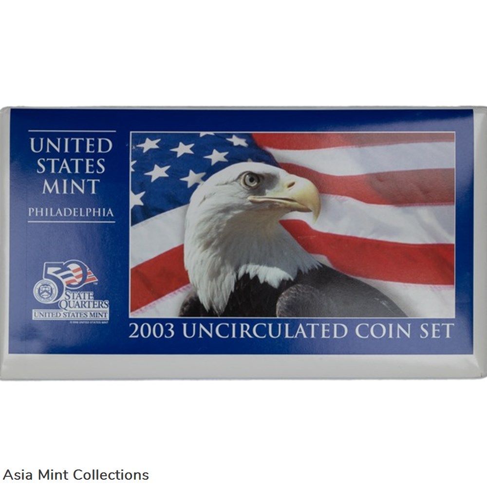 2003 - United States Mint Uncirculated Coin Set Philadelphia Mint coins world 2003 united states mint uncirculated coin set philadelphia mint