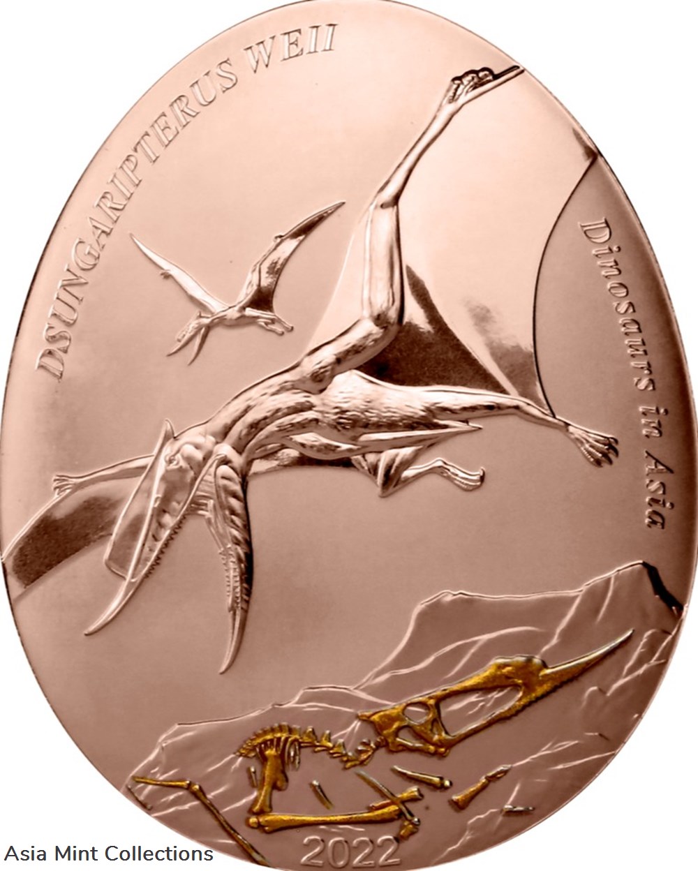 2022 - Dinosaurs in Asia - Dsungaripterus Weii coins ingots bullion copper coin 2022 dinosaurs in asia dsungaripterus weii