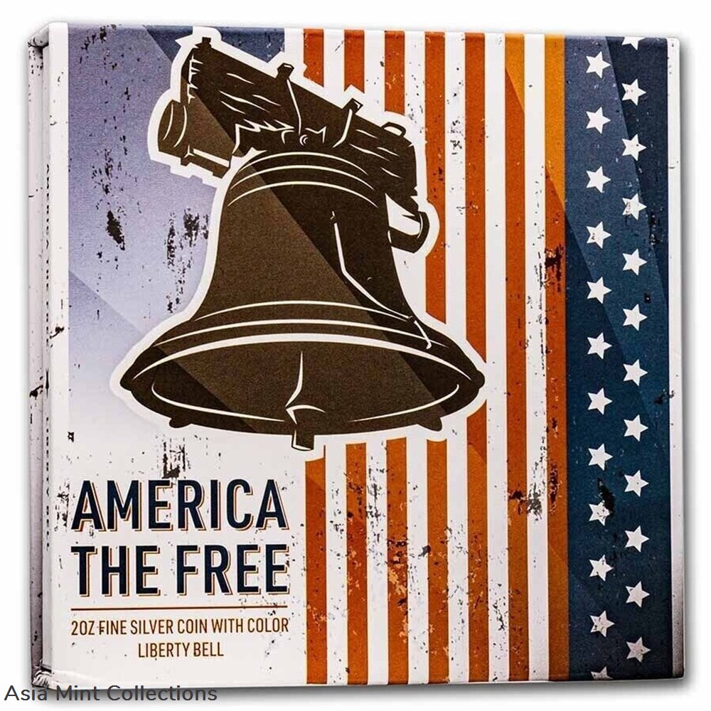 coins ingots bullion coin 2023 liberty bell usa 2oz 999 silver colored shape solomon islands with original packaging