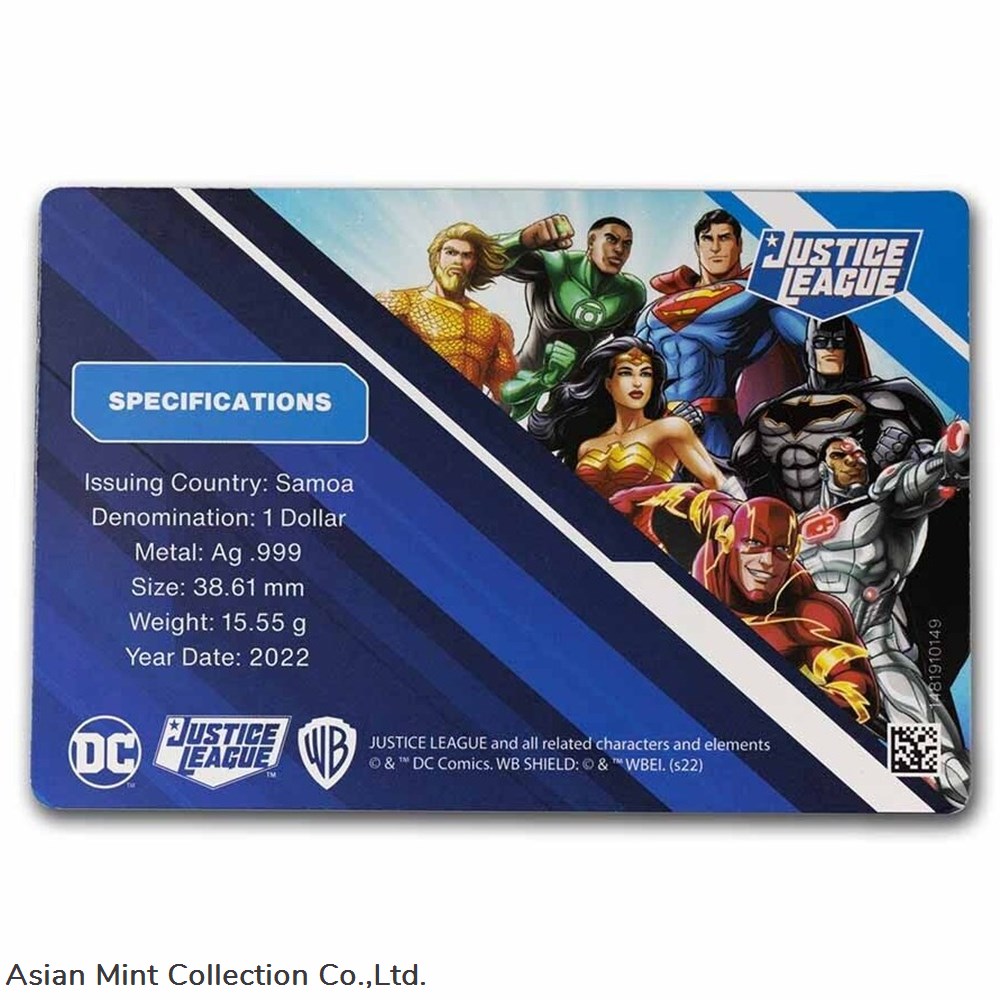2022 - Justice League: Green Lantern 1/2 oz Silver Samoa 5 coins ingots bullion coin 2022 justice league green lantern 1 2 oz silver samoa