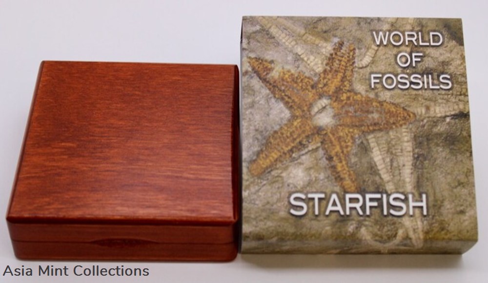 2019 - STARFISH World of Fossils 2 Oz Silver Coin 2$ Niue 5 coins ingots bullion 2019 starfish world of fossils 2 oz silver coin 2 niue