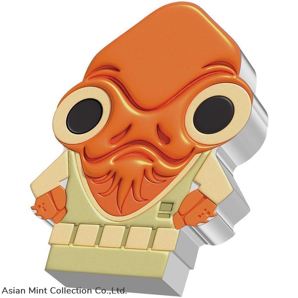 2022 - Star Wars™ – Admiral Ackbar™ 1oz Silver Chibi® Coin 2 coins ingots bullion 2022 star wars admiral ackbar 1oz silver chibi coin