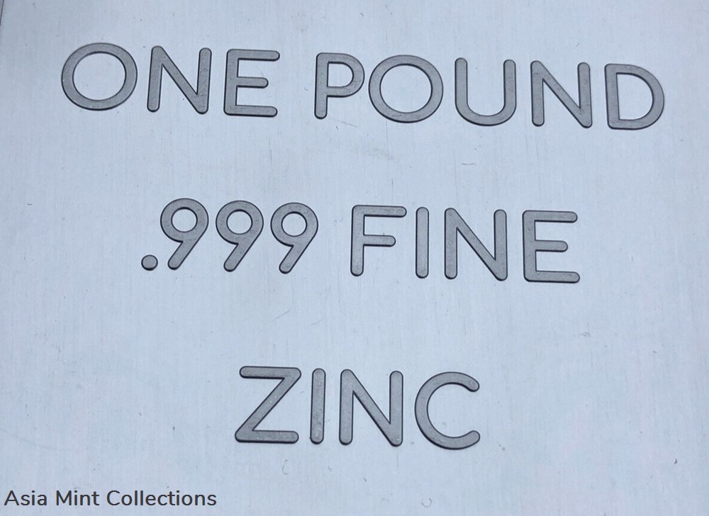 1 (One) Pound .999 Zinc Bullion Bar By Unique Metals 3 coins ingots 1 one pound 999 zinc bullion bar by unique metals