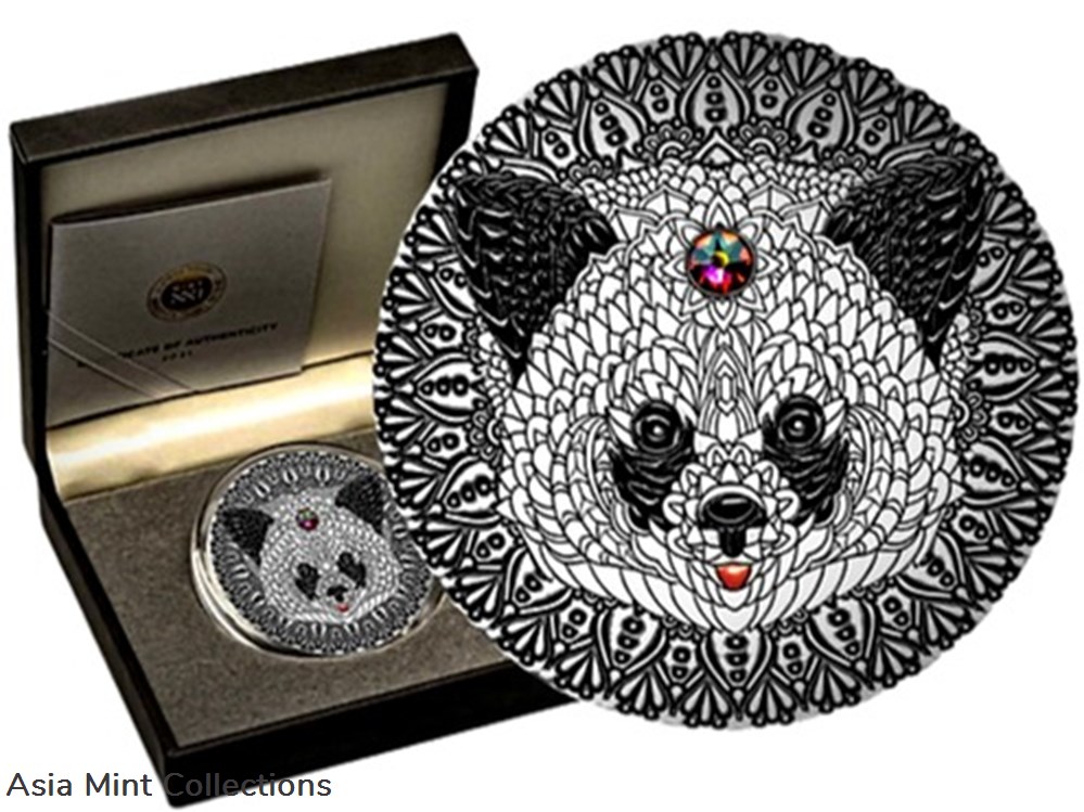coins ingots bullion 2021 panda mandala collection 2 oz antique finish silver coin 5 niue