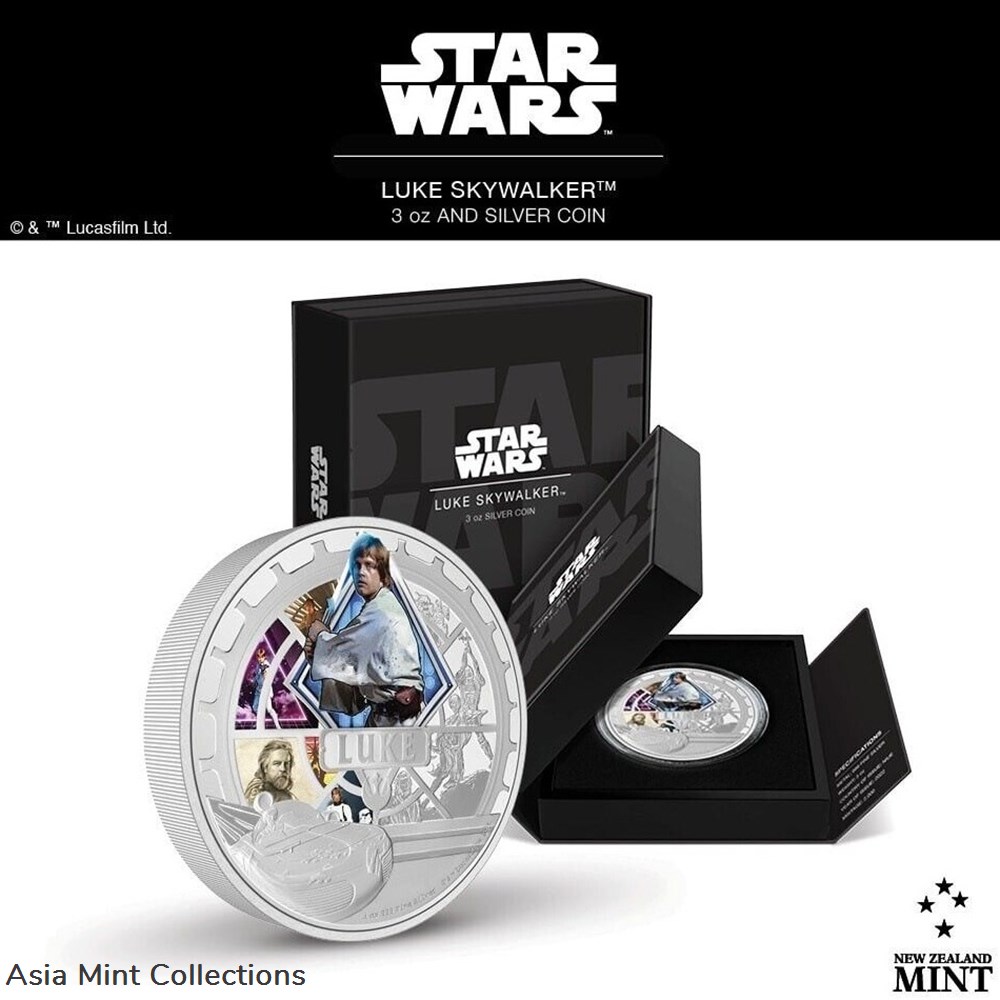 2023 Niue Star Wars Luke Skywalker 3oz Silver Colorized Proof Coin 6 coins ingots bullion 2023 niue star wars luke skywalker 3oz silver colorized proof coin