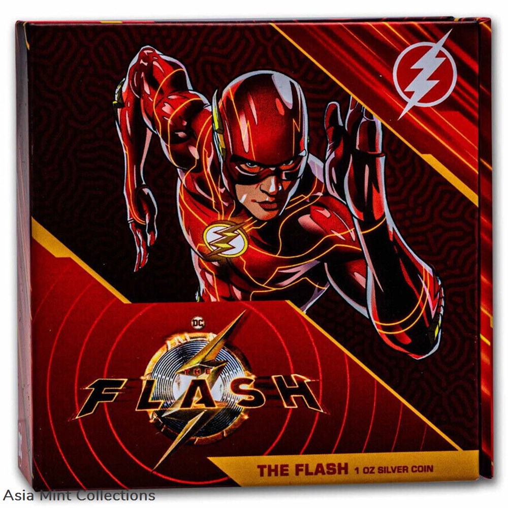 2023 - 1 oz Silver Niue Proof - The FLASH FLASH FLASH - DC Comics - 2 NZD 3 coins 2023 1 oz silver niue proof the flash flash flash dc comics 2 nzd