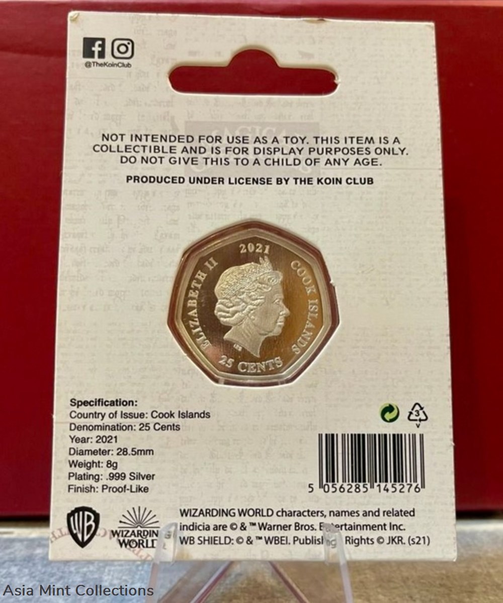 2021 Cook Island $25Cents Harry Potter Wizarding World DOBBY Silver Proof Heptagonal Shaped 3 coins ingots bullion coin 2021 cook island 25cents harry potter wizarding world dobby silver proof heptagonal shaped