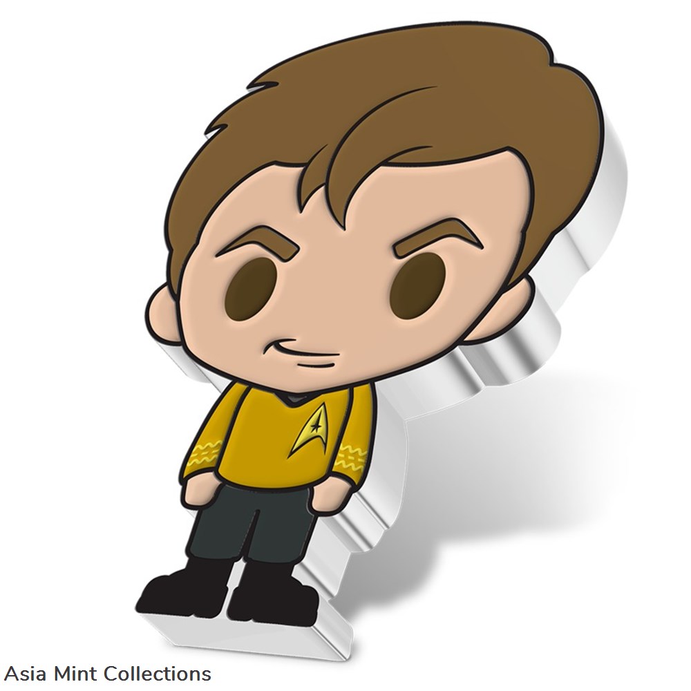 2021 Niue Chibi Star Trek CAPTAIN JAMES T KIRK 1 oz Silver Proof Coin 3 coins ingots bullion 2021 niue chibi star trek captain james t kirk 1 oz silver proof coin