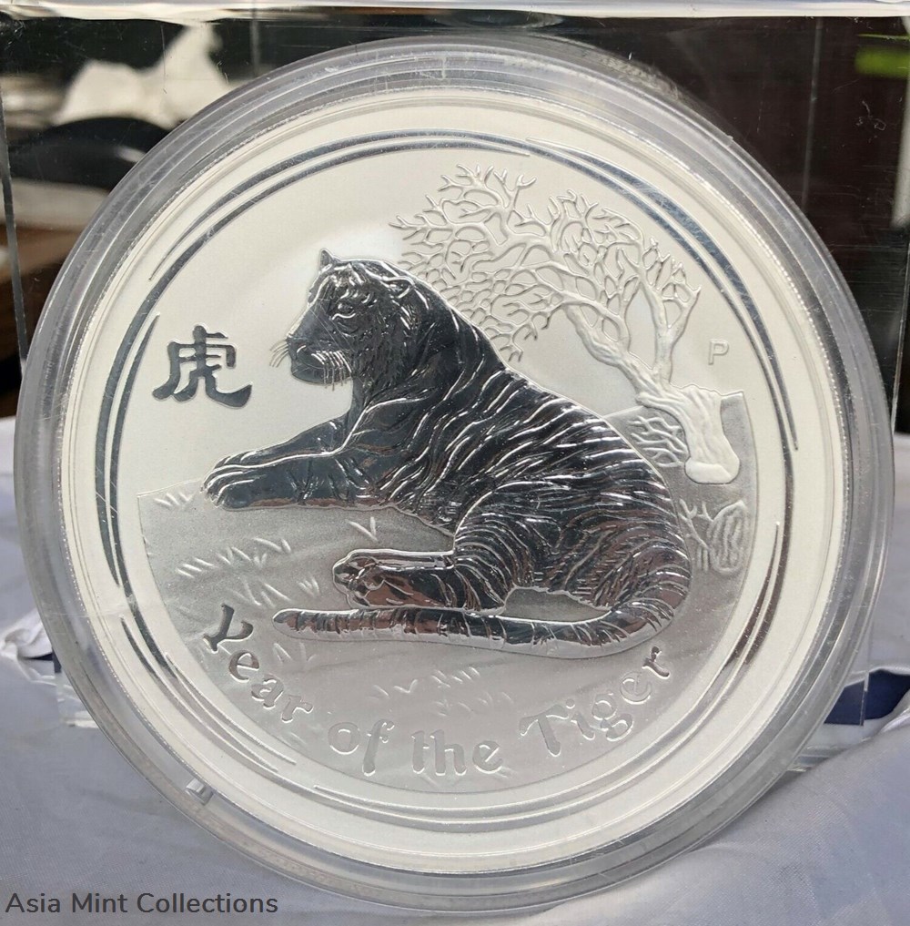 2010 - Australia 30 Dollar 1 Kg .999 Silver - Year of the Tiger coins ingots bullion coin 2010 australia 30 dollar 1 kg 999 silver year of the tiger