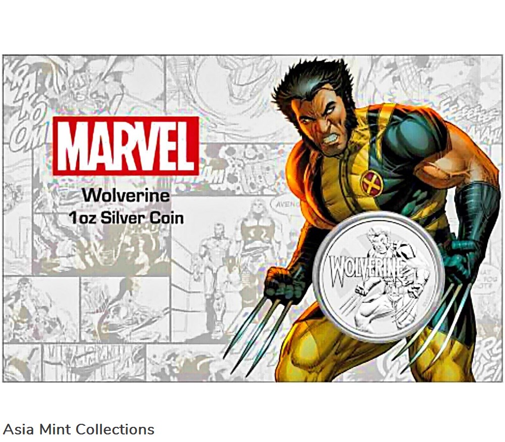 coins ingots bullion coin 2021 wolverine marvel 9999 1oz silver on card perth mint limited to 1000 rare