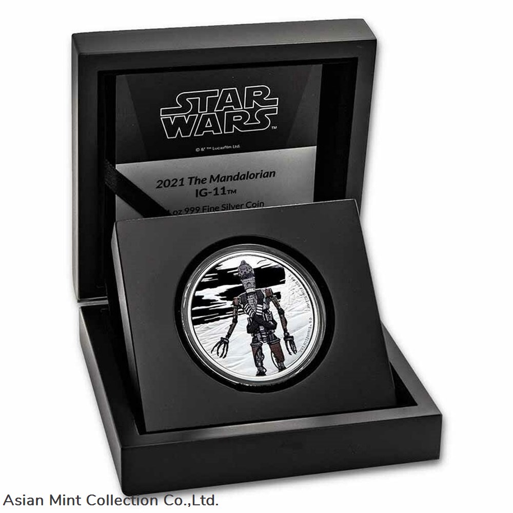 2021 - 1 OZ Silver Proof Coin- Mandalorian Assassin Droid IG-11 4 coins ingots bullion 2021 1 oz silver proof coin mandalorian assassin droid ig 11