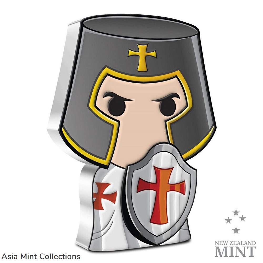 2022 Niue Warriors of History Knight Templar 1 oz. Silver Proof Chibi Coin 2 coins ingots bullion 2022 niue warriors of history knight templar 1 oz silver proof chibi coin