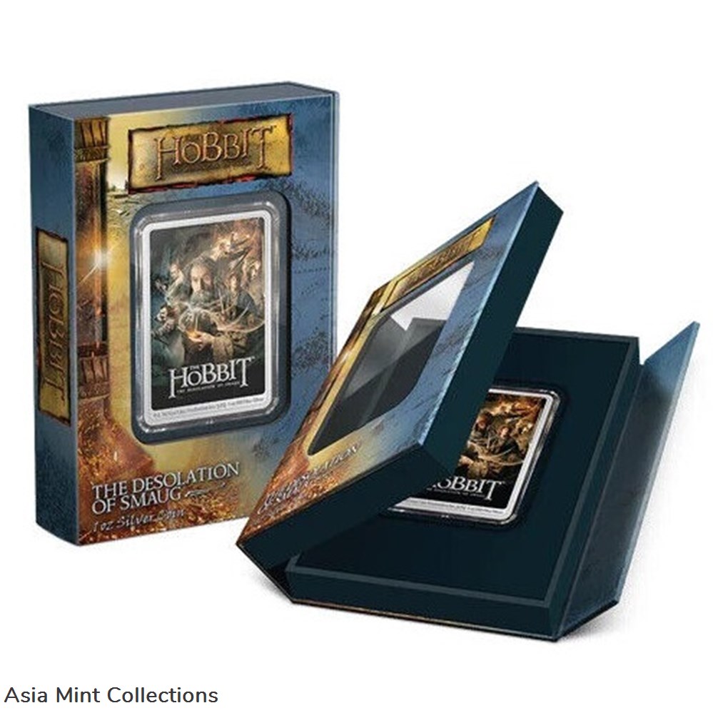 2023 Niue The Hobbit Desolation of Smaug 1oz Silver Colorized Proof Poster Coin 5 coins ingots bullion 2023 niue the hobbit desolation of smaug 1oz silver colorized proof poster coin