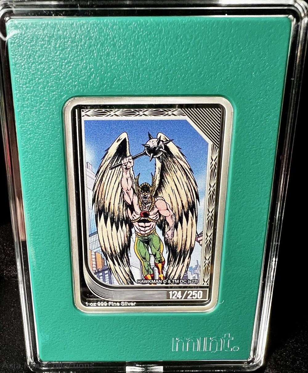 ingots bullion silver 2023 dc comics mint trading coins hawkman nz mint limited mintage 124 250