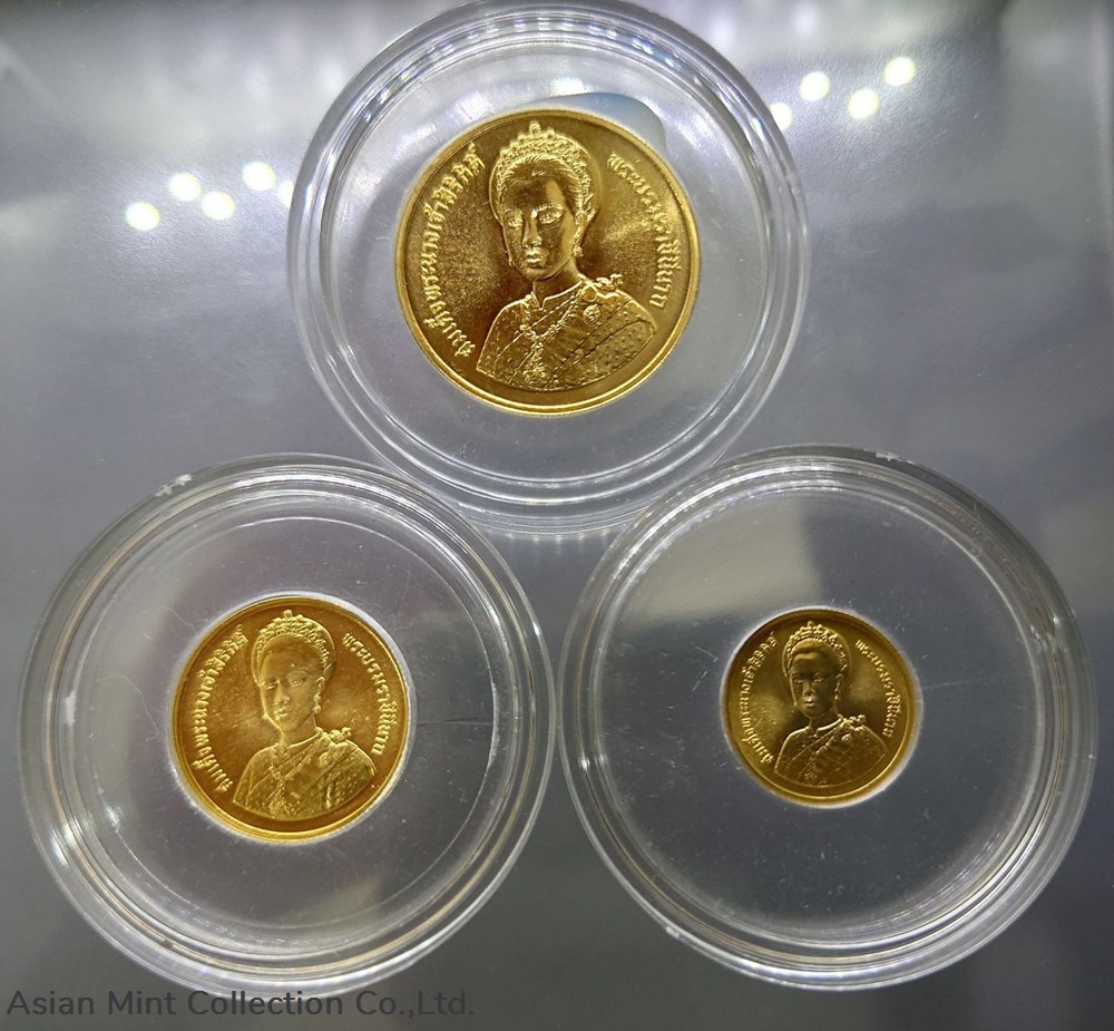 1992 - Gold coin set 1500-3000-6000 Baht, Commemorating the Queen's Sirikit 60th Birthday coins ingots bullion 1992 gold coin set 1500 3000 6000 baht commemorating the queen s sirikit 60th birthday