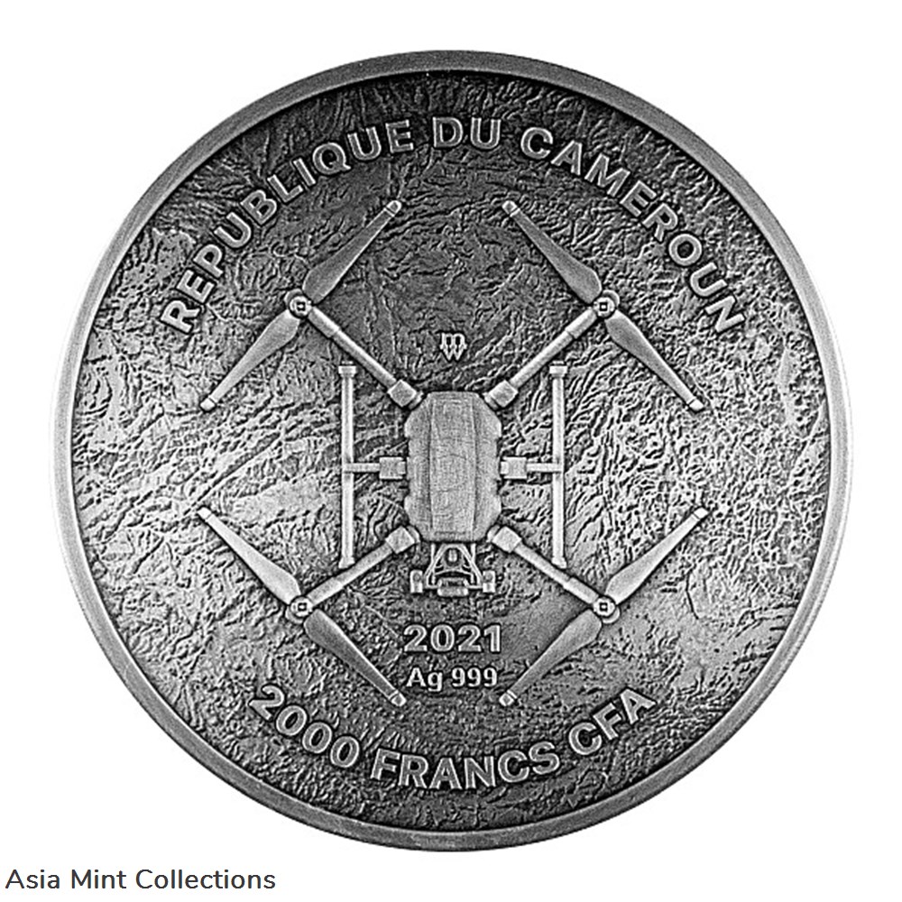 2021 - Barcelona Labyrinth From Drone Eye View 2 oz Silver Coin CFA Cameroon 2 coins ingots bullion 2021 barcelona labyrinth from drone eye view 2 oz silver coin cfa cameroon