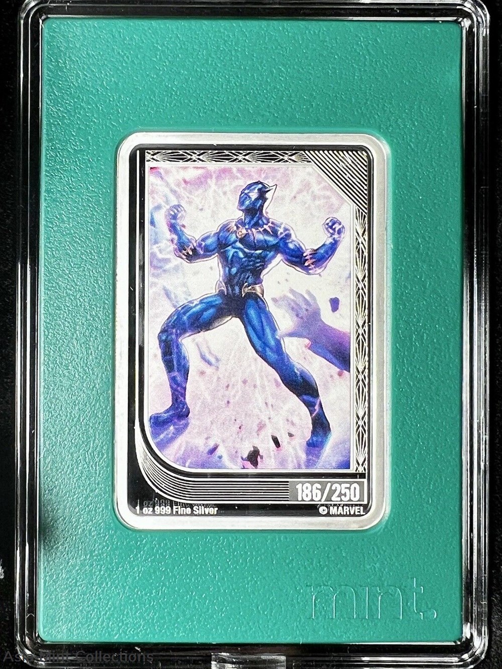 2023 - MARVEL mint Trading Coins BLACK PANTHER NZ Mint ONLY 186/250 Coins Limited Green 2 ingots bullion silver 2023 marvel mint trading coins black panther nz mint only 186 250 coins limited green