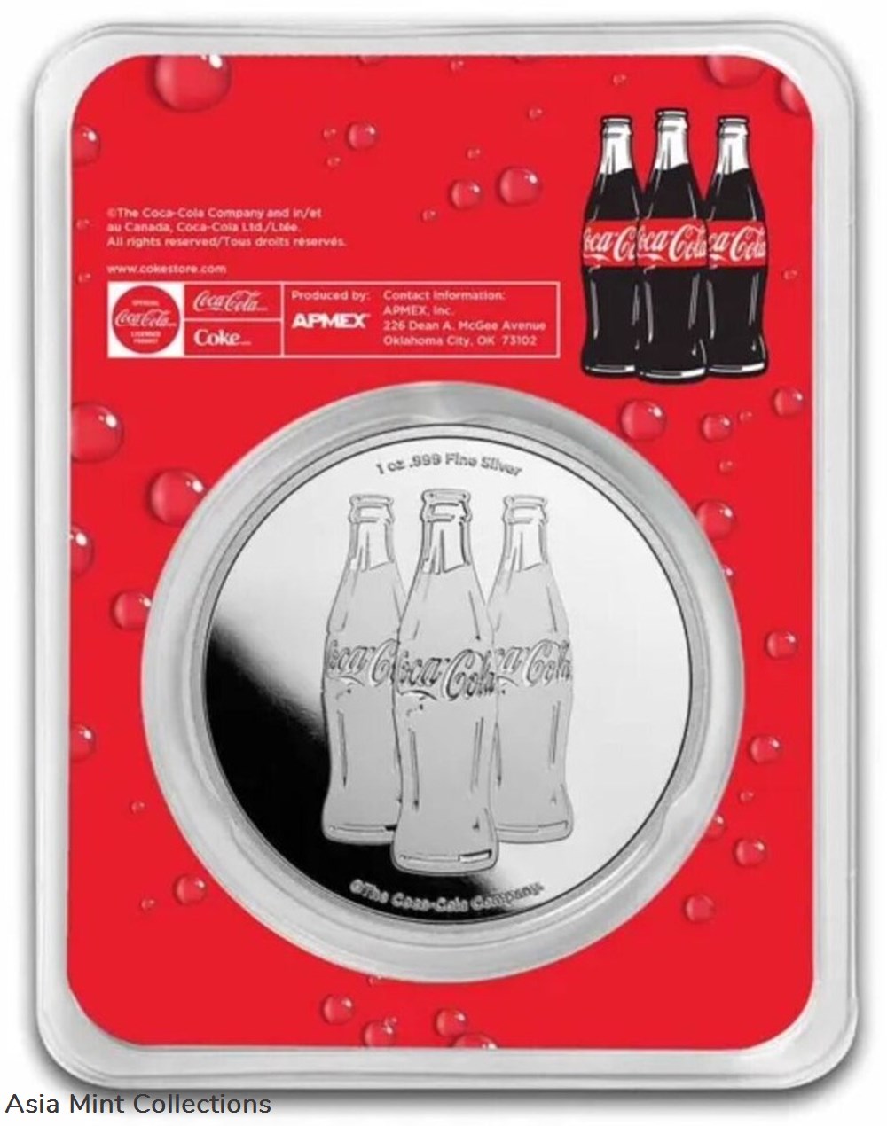 Coca-Cola® 1 oz .999 Silver Colorized Round (Bottle Cap) In TEP 2 coins ingots bullion coin coca cola 1 oz 999 silver colorized round bottle cap in tep