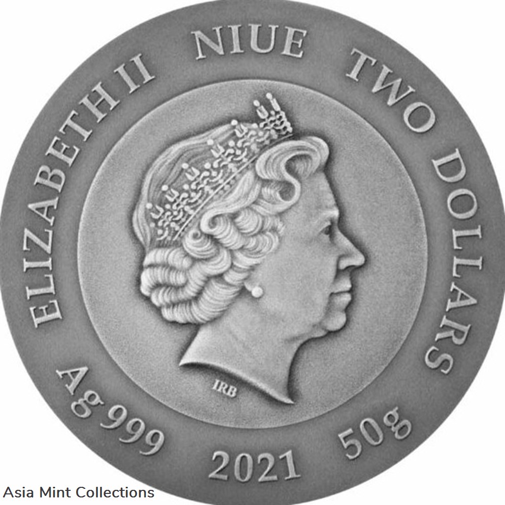 2021 - Crypto Mining 50 g Antique finish Silver Coin 2$ Niue 2 coins ingots bullion 2021 crypto mining 50 g antique finish silver coin 2 niue