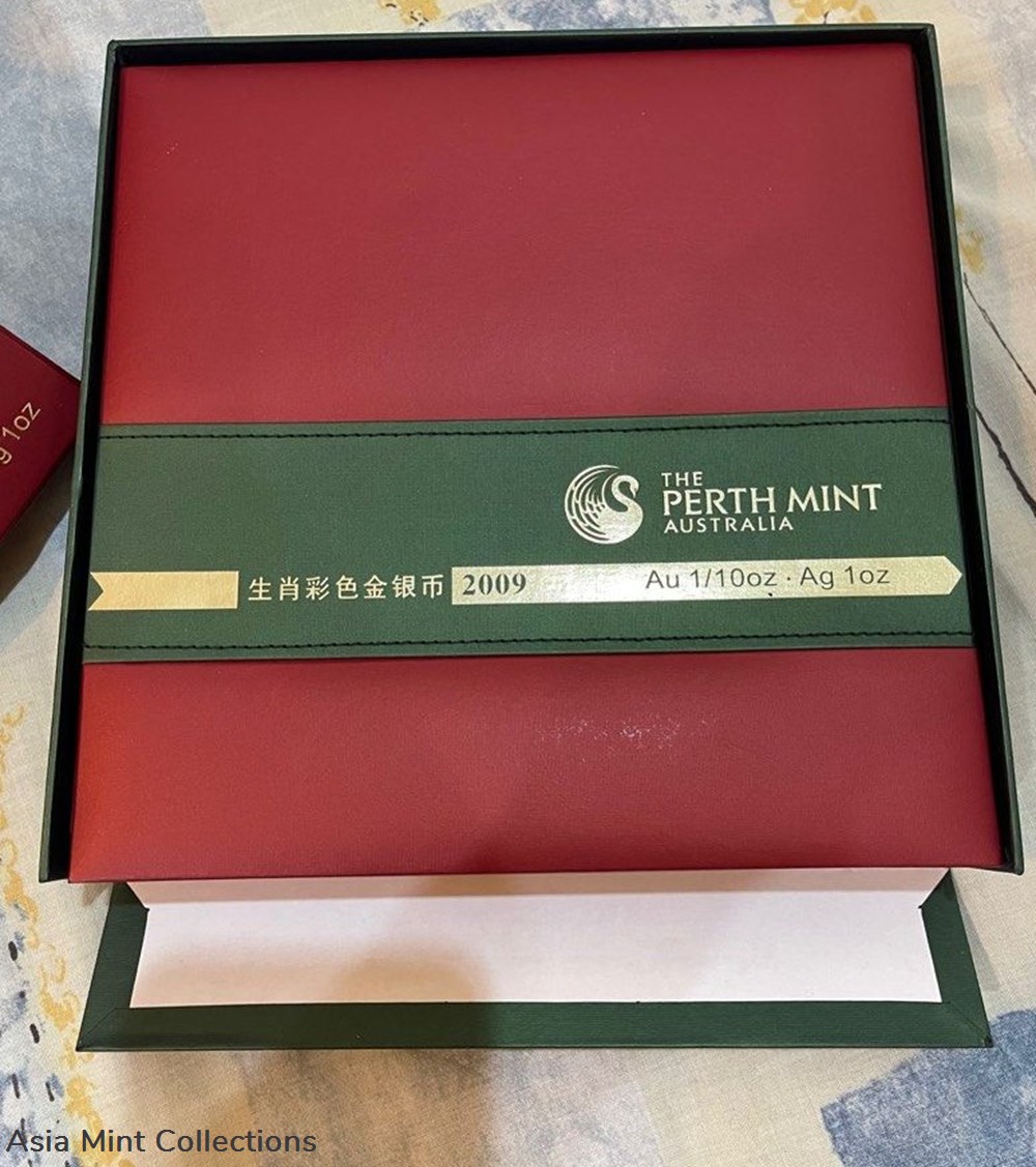 2009 Australia Lunar Year of OX Gold and Silver Coloured Set 8 coins 2009 australia lunar year of ox gold and silver coloured set