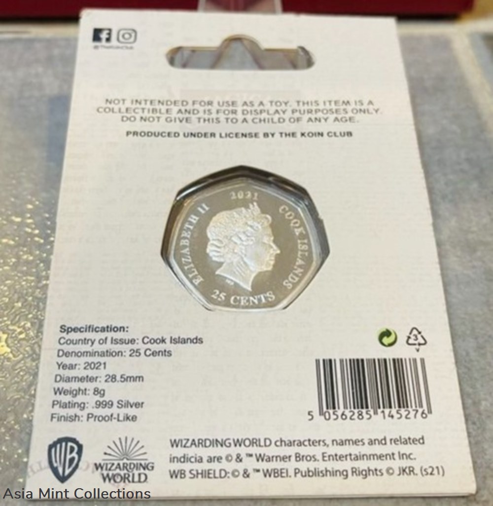2021 Cook Island $25Cents Harry Potter Wizarding World DOBBY Silver Proof Heptagonal Shaped 4 coins ingots bullion coin 2021 cook island 25cents harry potter wizarding world dobby silver proof heptagonal shaped
