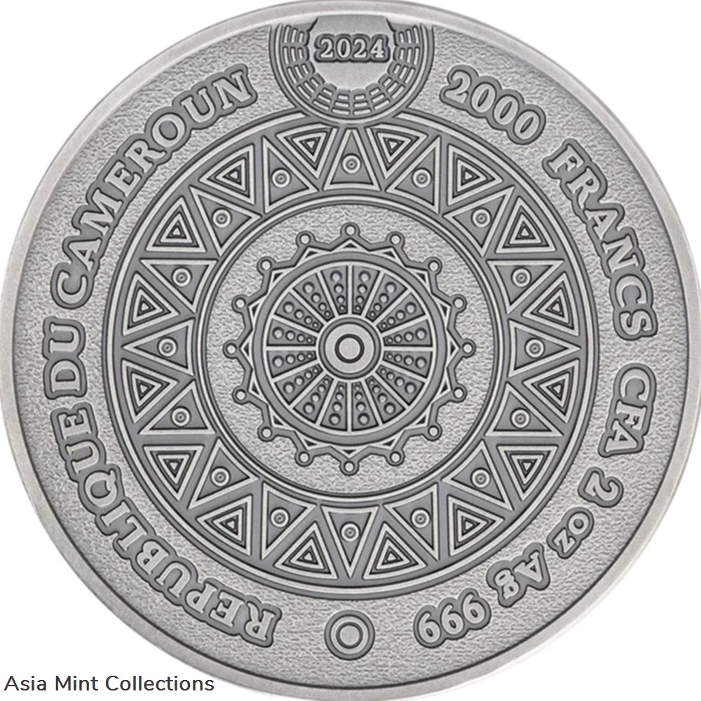 2024 - Comanche Tribal Spirit 2 oz Antique finish Silver Coin Cameroon 2 coins ingots bullion 2024 comanche tribal spirit 2 oz antique finish silver coin cameroon