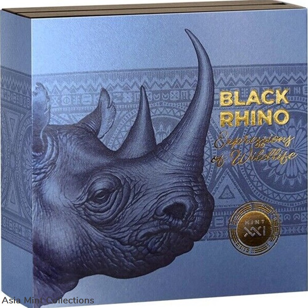2023 - Black Rhino Expressions of Wildlife 2oz Antique finish Silver Coin Cameroon 8 coins ingots bullion 2023 black rhino expressions of wildlife 2oz antique finish silver coin cameroon
