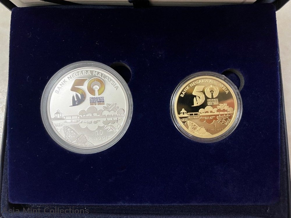 2022 - Set of 2 Proof Coin 50th Anniversary Of Kuala Lumpur KL50 2 coins world malaysia 2022 set of 2 proof coin 50th anniversary of kuala lumpur kl50