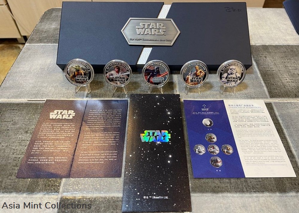 2016 NIUE Star Wars Commemorative 1oz x 5-Coin Set coins ingots bullion silver 2016 niue star wars commemorative 1oz x 5 coin set