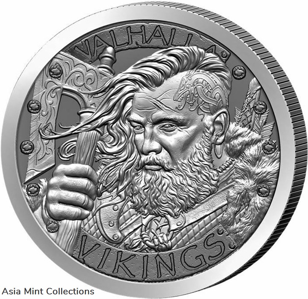coins ingots bullion coin 2022 valhalla vikings 1 oz 999 fine silver round odin owns ye berserkers backorder