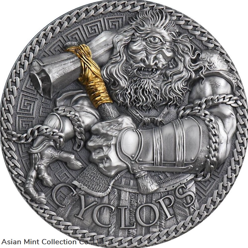 2022 - Cyclops The Great Greek Mythology 1 oz Antique finish Silver Coin Cameroon coins ingots bullion 2022 cyclops the great greek mythology 1 oz antique finish silver coin cameroon