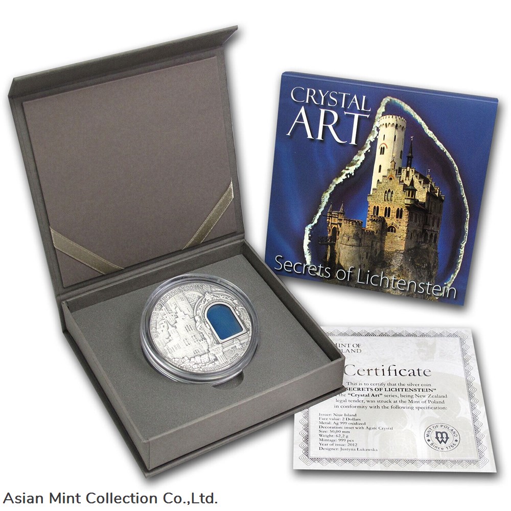 2012 - SECRET OF LICHTENSTEIN $2 series CRYSTAL ART 2oz Silver coin 3 coins ingots bullion 2012 secret of lichtenstein 2 series crystal art 2oz silver coin
