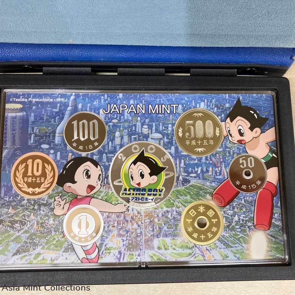 2003 Japan The Birth of Astro Boy 6-Coin Proof Set Astro Boy Limited Edition Silver Colorized Proof 2 coins world 2003 japan the birth of astro boy 6 coin proof set astro boy limited edition silver colorized proof