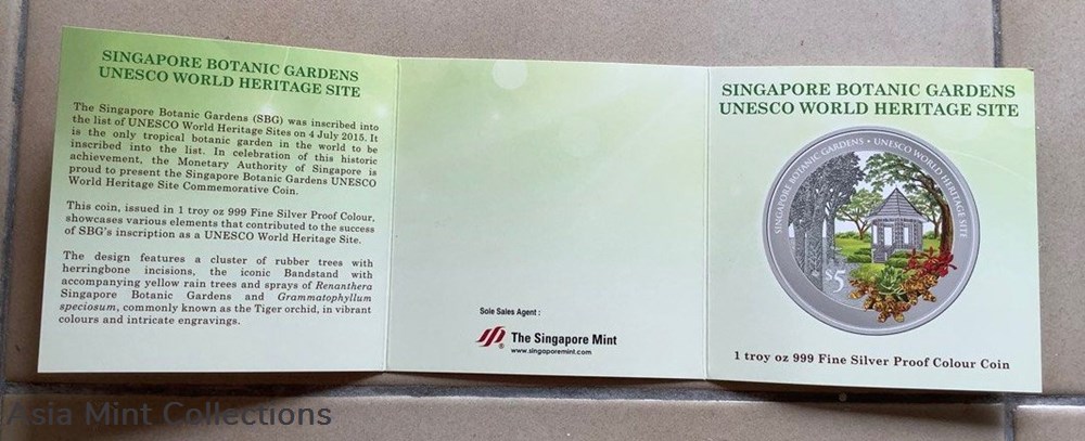 coins ingots bullion 2016 singapore botanic gardens silver proof colour coin