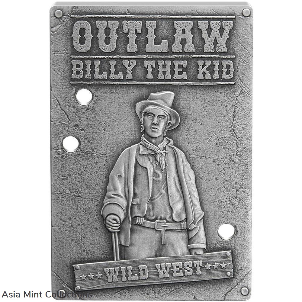 2023 - 1 oz Niue BILLY the KID Revolverheld - Antique Finish - 2 NZD coins 2023 1 oz niue billy the kid revolverheld antique finish 2 nzd