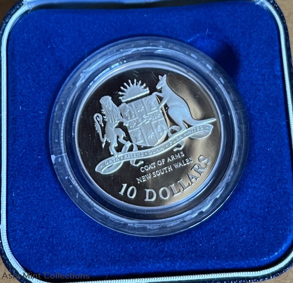 1987 - $10 Silver Proof Coin: State Series - "New South Wales." 2 coins ingots bullion 1987 10 silver proof coin state series new south wales