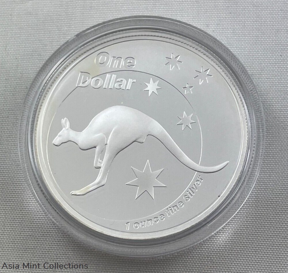 2005 - $1 Silver Kangaroo Proof Coin - Limited Mintage - Royal Australian Mint 2 coins ingots bullion 2005 1 silver kangaroo proof coin limited mintage royal australian mint