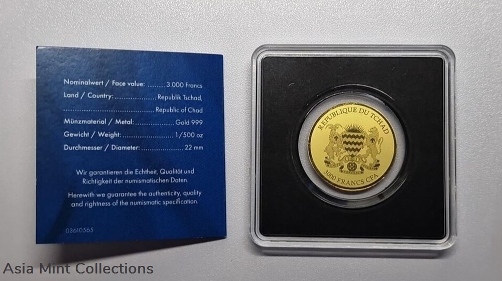 2022 - 3000 Francs Gold 999 Erasmus 1/500 oz Excellent Condition Coins Chad 3 ingots bullion 2022 3000 francs gold 999 erasmus 1 500 oz excellent condition coins chad