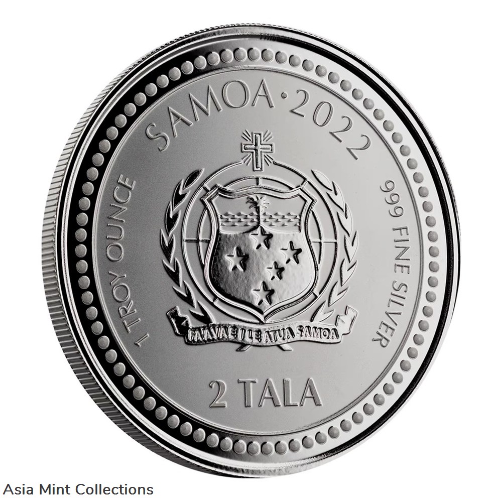 2022 - Sea Dragon 1 Oz 999 Silver Samoa 2 Tala Proof Like 3 coins ingots bullion coin 2022 sea dragon 1 oz 999 silver samoa 2 tala proof like