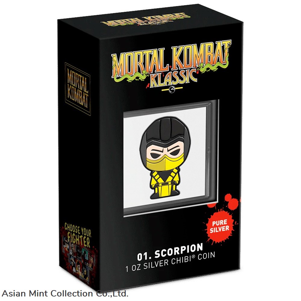 2022 Niue Mortal Kombat Scorpion 1oz Silver Chibi Coin 5 coins ingots bullion ingot 2022 niue mortal kombat scorpion 1oz silver chibi coin