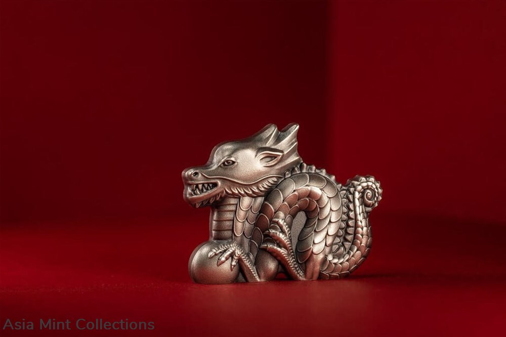 2024 Mongolia Lunar Great Silver Dragon 1oz Silver Antiqued Coin 3 coins ingots bullion 2024 mongolia lunar great silver dragon 1oz silver antiqued coin