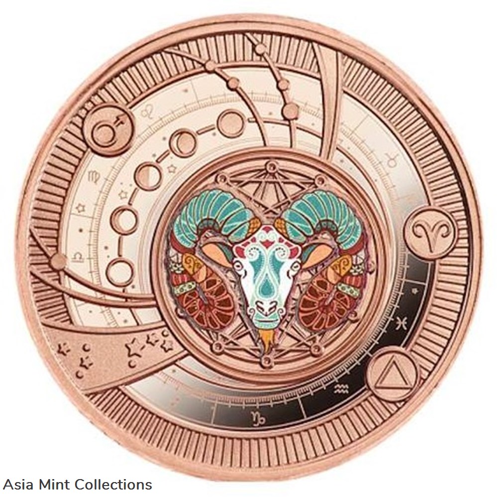 2021 - Aries Zodiac Signs Proof Silver Coin 500 Francs CFA Cameroon 2 coins ingots bullion 2021 aries zodiac signs proof silver coin 500 francs cfa cameroon