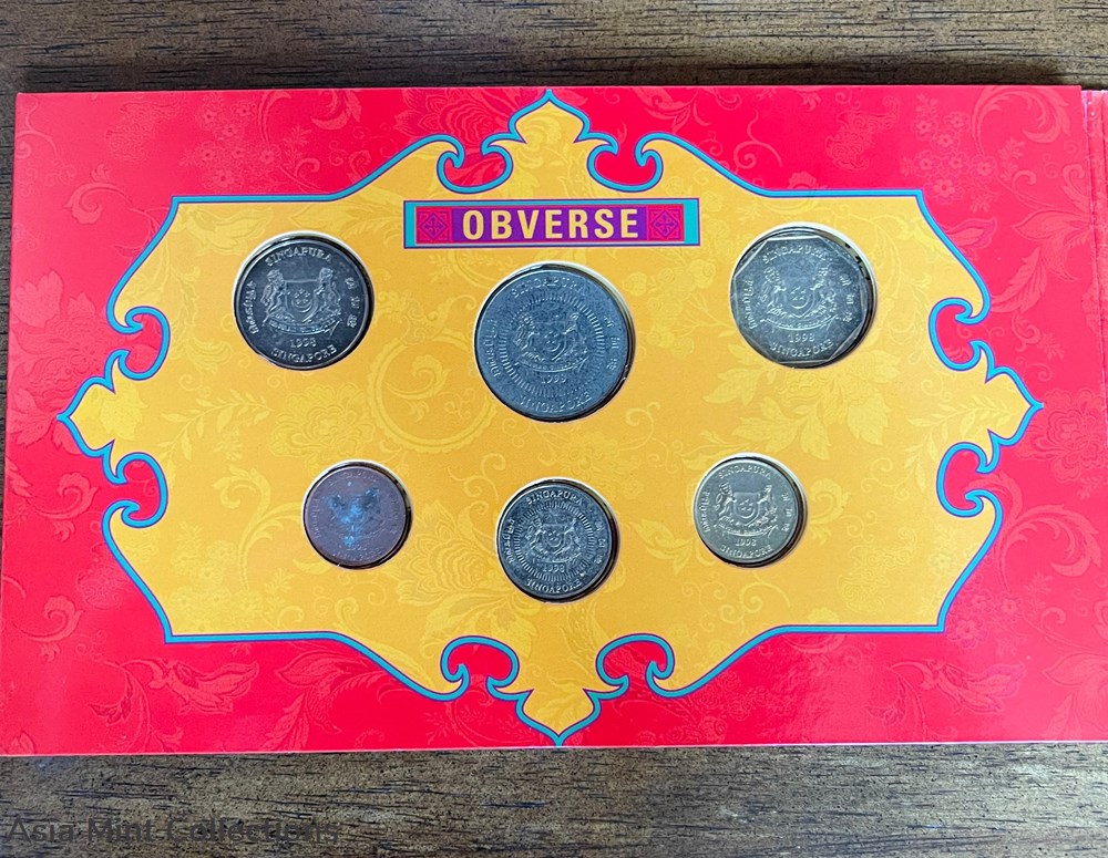 coins ingots bullion copper 1998 singapore uncirculated coin set hongbao pack