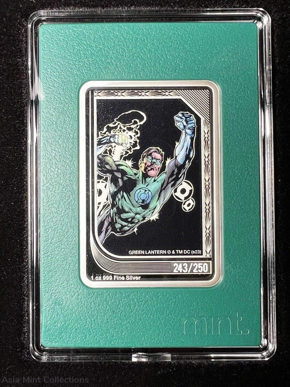 2023 - DC COMICS mint Trading Coins NZ Mint GREEN LANTERN Limited 243/250 2 ingots bullion silver 2023 dc comics mint trading coins nz mint green lantern limited 243 250