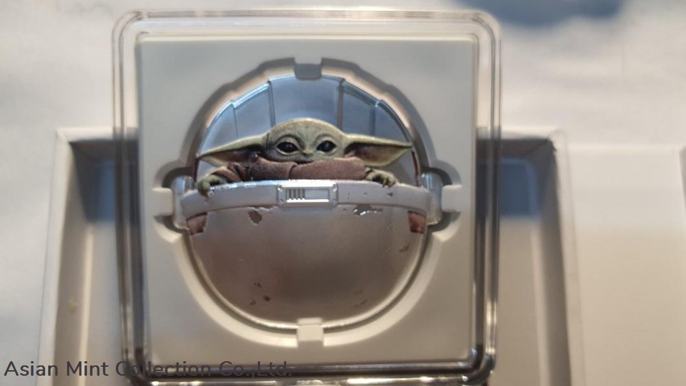 2022 Niue $2 1oz Silver Star Wars Mandalorian Grogu Pod Colorized Proof coins 2022 niue 2 1oz silver star wars mandalorian grogu pod colorized proof