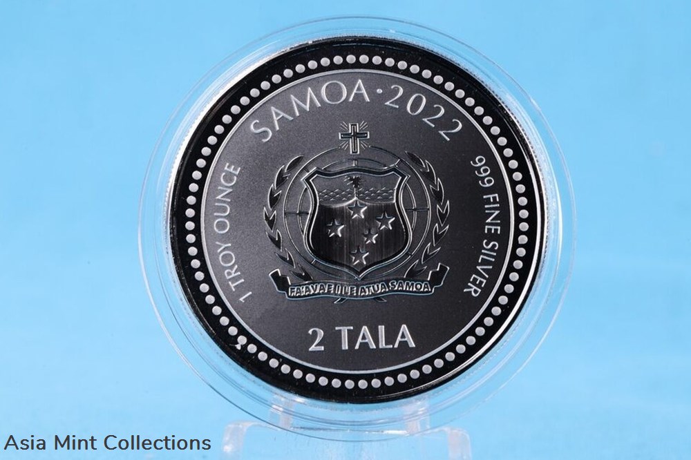 2022 - Sea Dragon 1 Oz 999 Silver Samoa 2 Tala Proof Like 7 coins ingots bullion coin 2022 sea dragon 1 oz 999 silver samoa 2 tala proof like