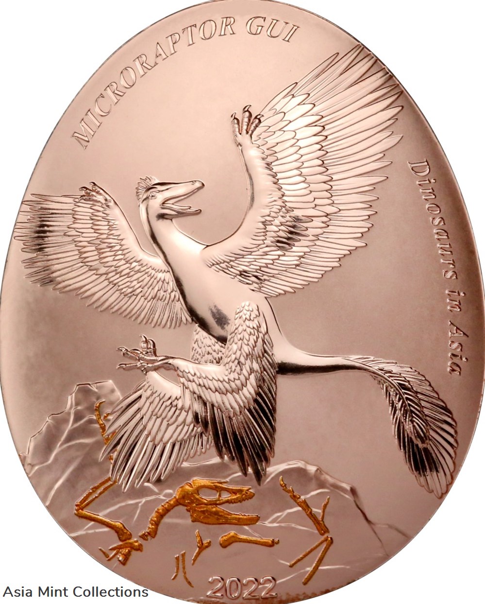 2022 - Samoa 20cents Dinosaurs in Asia 5 Microraptor Gui Curved commemorative coin coins ingots bullion copper 2022 samoa 20cents dinosaurs in asia 5 microraptor gui curved commemorative coin