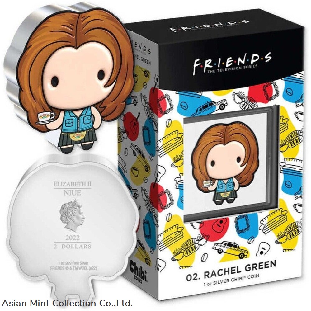 2022 Niue Friends Rachel Green 1oz Silver Chibi Coin 4 coins ingots bullion ingot 2022 niue friends rachel green 1oz silver chibi coin