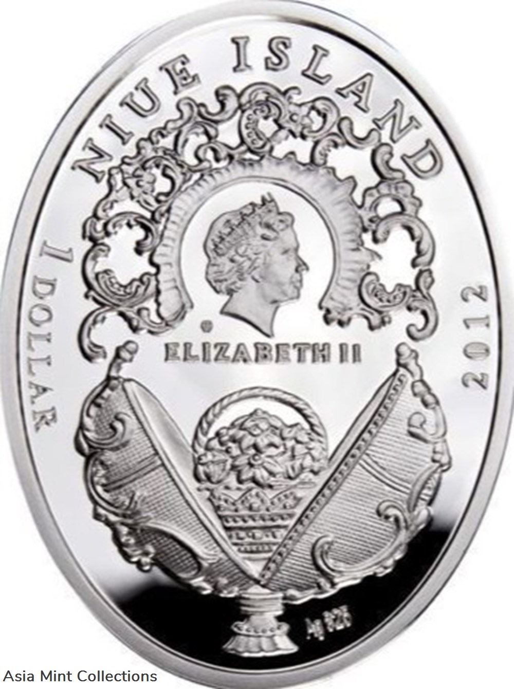 2012 - Niue Island 1$ Moscow Kremlin, Egg Imperial Faberg Silver Coin+ Swarovski 2 coins ingots bullion 2012 niue island 1 moscow kremlin egg imperial faberg silver coin swarovski